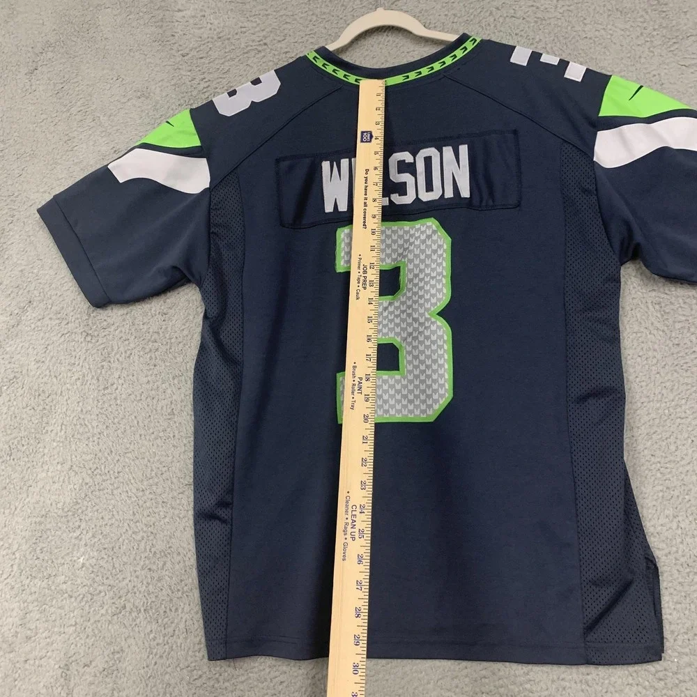 Seattle Seahawks Jersey Mens Large Blue NFL Football Russell Wilson Nike